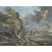 HOIN Claude Jean Bapt.,STORMY LANDSCAPE, WITH SHEPHERDS AND FLOCKS FRIGHT,Sotheby's 2011-01-26