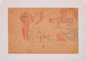 HOKANSON HANS 1925-1997,ASSEMBLY DRAWING FOR THE BICYCLIST,1966,Stair Galleries US 2017-12-02