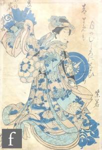 HOKUEI Shunbaisai 1824-1837,Iwai Shijaku as Ushiwakam, Maid of C,1832,Fieldings Auctioneers Limited 2023-07-20