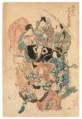 HOKUEI Shunbaisai 1824-1837,l'acteur Sawamura Tossho, une lanterne à la mai,Pierre Bergé & Associés 2016-12-14