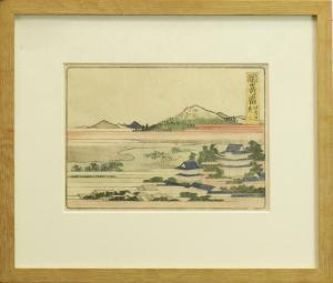 HOKUSAI Katsushika 1760-1849,a mountainous landscape with pagodas in the foregr,McTear's 2018-06-07