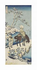 HOKUSAI Katsushika 1760-1849,A TRAVELLER IN THE SNOW,1833,Christie's GB 2016-12-08