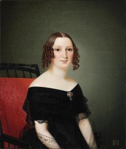 HOLBECH Niels Peter 1804-1889,A portrait of baroness Juliane Cathrine Wedel Ja,1842,Bruun Rasmussen 2024-01-22
