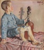 HOLBEK Johannes 1873-1923,A boy with a violin,Bruun Rasmussen DK 2018-09-17