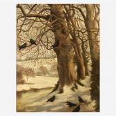 HOLBROOK BEARD WILLIAM 1824-1900,Winterscape with Crows,Freeman US 2020-12-08