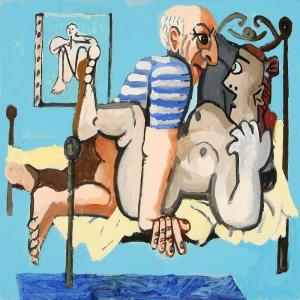 HOLCK Peter 1954,Picasso med model,1998,Bruun Rasmussen DK 2011-03-21