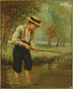 HOLDEN Albert William 1848-1932,A Boy Fishing,Susanin's US 2020-09-23