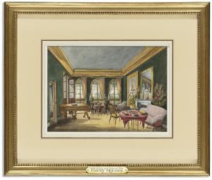 HOLDEN Fanny 1804-1863,FANNY HOLDEN'S ROOM, PASSY, NEAR PARIS,1843,Sotheby's GB 2011-10-18