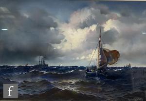 HOLDEN John 1810-1855,Ships on choppy waters,1916,Fieldings Auctioneers Limited GB 2023-07-20