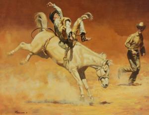 HOLDER Charles 1925-1998,''Ouch'', Depicting a Bronco Buster in Action,Burchard US 2015-08-23