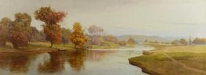 HOLDER Edward Henry,Panoramic Scene with Several Figures in Boats on A,1894,Burchard 2016-02-27