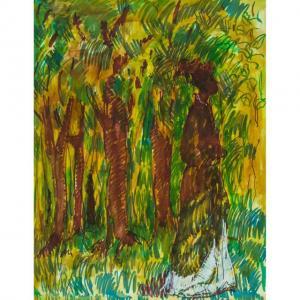 HOLDER Geoffrey 1930-2014,WALKING WOMAN AMONG TREES,Waddington's CA 2022-06-16