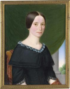 HOLDER Johann Michael 1796-1861,Bildnispaar: junge Frau in schwarzem Kleid mi,1840,Galerie Bassenge 2018-11-29