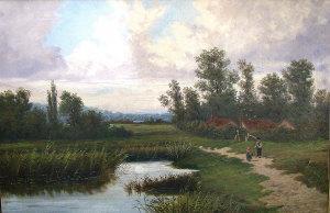 HOLDSWORTH E 1800-1900,Figures by a lake in the country,Rosebery's GB 2011-05-07