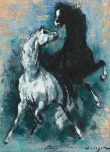 Holegat,Untitled (Two Horses Frolicking),Santa Fe Art Auction US 2018-12-09
