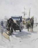 HOLIDAY Gilbert Joseph 1879-1937,Cart-horses in a dockland scene,Woolley & Wallis GB 2012-06-13