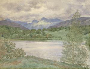 HOLIDAY Henry James 1839-1927,Loughrigg Tarn and Langdale Pikes, Westmorland,Christie's 2022-07-14