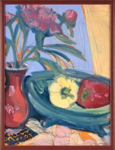 HOLL SARAH,Still life of peppers and flowers,Eldred's US 2023-08-16