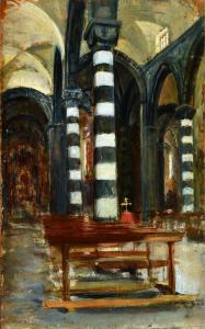 HOLLAENDER Alfonso 1845-1923,Interno del Duomo di Volterra,Galleria Pananti Casa d'Aste 2024-04-19