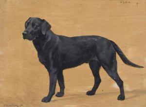HOLLAMS Florence Mabel 1877-1963,Flick, the black labrador,1948,Christie's GB 2014-12-10