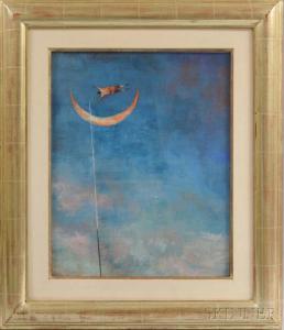 HOLLAND Brad 1943,Man Jumping over the Crescent Moon,Skinner US 2017-04-14