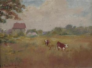 HOLLAND Edward 1900-1900,PASTORAL LANDSCAPE WITH COWS AND HOUSE,Sloans & Kenyon US 2012-06-23