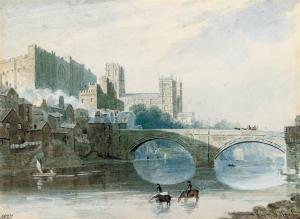 HOLLAND Henry,Durham Cathedral and Castle from the Wear,1827,Christie's GB 2010-07-20