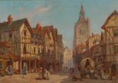 HOLLAND James 1799-1870,Continental street scene with numerous figures,Morphets GB 2008-09-04
