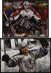 HOLLAND Stephen 1941,TWO HOCKEY PRINTS,1999,Abell A.N. US 2022-04-07