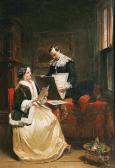 HOLLANDER Hendrik 1823-1884,An elegant couple,1884,Stahl DE 2007-06-16