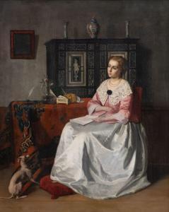 HOLLANDER Hendrik 1823-1884,Lady with Letter,1857,Stahl DE 2023-06-23