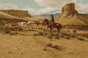 HOLLEBEKE KARIN 1950,High Mesa Cattle Drive,Scottsdale Art Auction US 2023-04-14