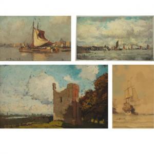 HOLLESTELLE Jacob Huybrecht 1858-1920,FOUR MARINE (portfolio),Waddington's CA 2021-09-16