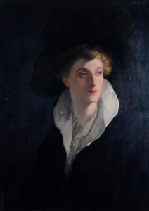 HOLLINS Peter 1800-1886,Portrait of a lady in a black hat,Tennant's GB 2019-01-12