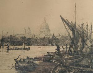 HOLLOWAY Charles Edward 1838-1897,St Pauls from the Thames,John Nicholson GB 2022-11-20