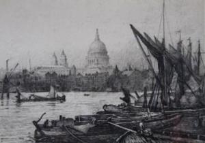 HOLLOWAY Charles 1859-1941,St. Paul's cathedral from The Thames,Golding Young & Mawer GB 2017-03-01