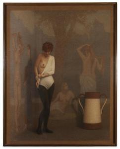 HOLLOWELL David 1951,Figure Undressing,Hindman US 2011-02-23