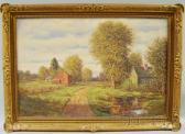 HOLLYER Gregory 1871-1965,Landscape with Farm,Skinner US 2011-04-13