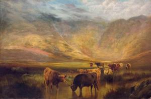 HOLLYER William Perring 1834-1922,Cattle Watering in the Highlands,David Duggleby Limited 2023-03-17