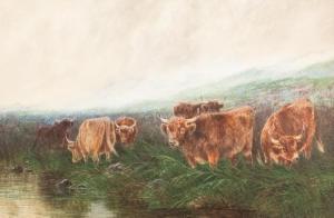 HOLLYER William Perring 1834-1922,HIGHLAND CATTLE,McTear's GB 2012-03-27