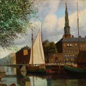 HOLM Axel 1861-1935,View from Christianshavn with the Church of Our Sa,Bruun Rasmussen DK 2014-06-09