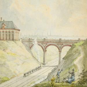 HOLM H.G.F 1803-1861,The railway bridge near Carlsberg,Bruun Rasmussen DK 2014-11-25