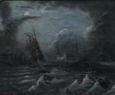 HOLM Niels Emil 1823-1863,Kronborg och Öresund,Uppsala Auction SE 2011-03-14