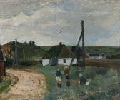 HOLM Peter Niels 1890-1963,Landscape with houses and children,Bruun Rasmussen DK 2017-03-07