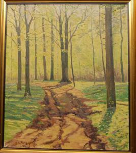 HOLM Wilhelm Lorens 1810-1877,Sunlit woodland path,Lacy Scott & Knight GB 2017-06-03