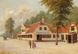 HOLMBOE Gustav,A summer day by the inn, Slukefter, in Jutland,1899,Bruun Rasmussen 2020-12-07