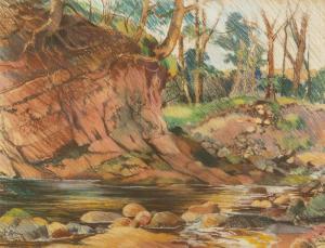 HOLMES JAMES EDMUND 1926-1984,WOODLAND STREAM,1971,Capes Dunn GB 2018-03-20