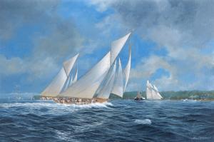 HOLMES John J 1937-2015,Cicely , Paula and White Heather off the Isle of Wight,Bonhams GB 2024-04-24