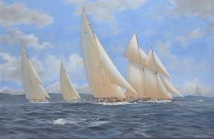 HOLMES John J,Westward and Yankee leading the fleet with Britann,1932,Rosebery's 2020-11-04
