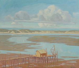 HOLMES Ralph William 1876-1963,Dock at Low Tide (Morro Bay),Bonhams GB 2023-11-30